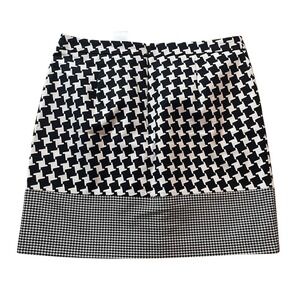 MICHAEL KORS Womens Skirt Black White Houndstooth Pattern Mini Size‎ 2